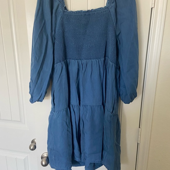 Plus Size Peasant Dress - NWT - Chambray/blue- Old Navy- Size 2X - Picture 2 of 2